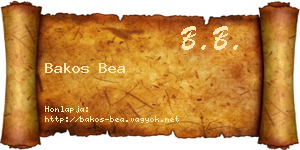 Bakos Bea névjegykártya